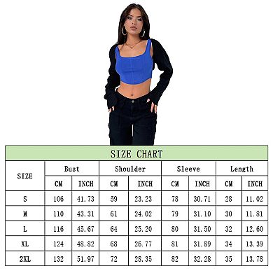 Women Shrug Sweaters Y2K Long Sleeve Knitted Open Front Cropped Cardigan Crop Tops