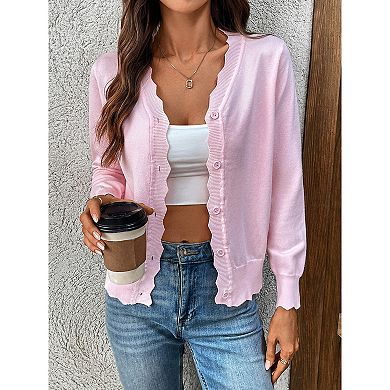 Womens Cropped Cardigan Knit Shrugs for Dresses Tops V Neck Button Down Cardigans Sweaters