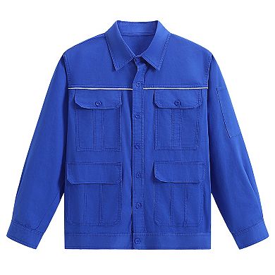 Men's Cotton Long Sleeve Work Shirt with Pocket - Outdoor Workwear