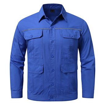 Men's Cotton Long Sleeve Work Shirt with Pocket - Outdoor Workwear