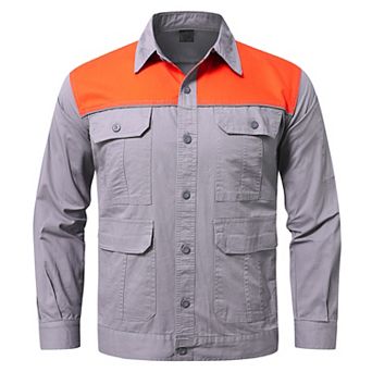 Men's Cotton Long Sleeve Work Shirt with Pocket - Outdoor Workwear