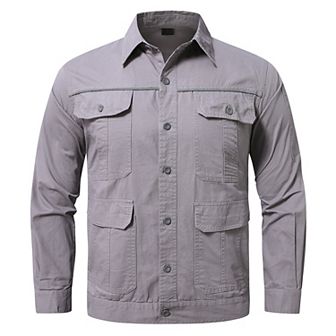 Men's Cotton Long Sleeve Work Shirt with Pocket - Outdoor Workwear