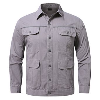 Men's Cotton Long Sleeve Work Shirt with Pocket - Outdoor Workwear