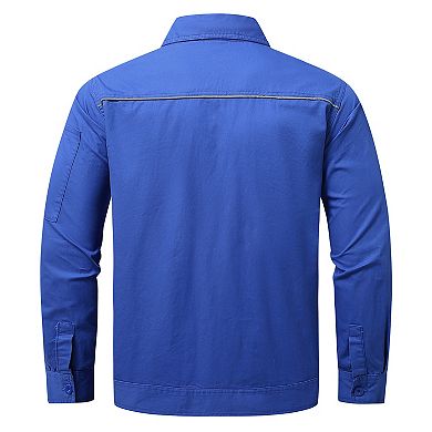 Men's 2 pc Outdoor Workwear Set Long Sleeve Safety Pocket Shirt & Pants