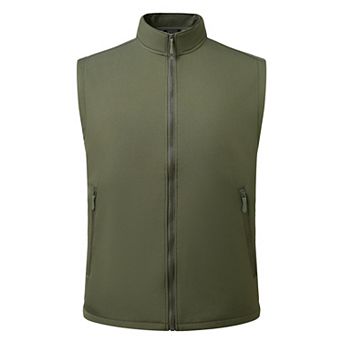 Men's Softshell Fleece Vest Waterproof Hiking Outdoor Warm