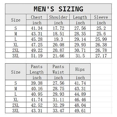 Men's Tracksuits 2 pc Full Zip Hoodie Jogger Outfit - Athletic Casual