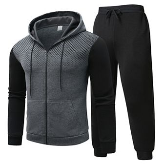 Men's Tracksuits 2 pc Full Zip Hoodie Jogger Outfit - Athletic Casual