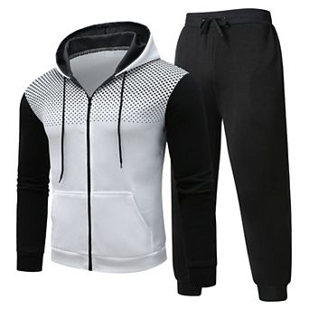 Men's Tracksuits 2 pc Full Zip Hoodie Jogger Outfit - Athletic Casual
