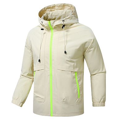 Men's Waterproof Windproof Lightweight Hiking Hooded Soft Shell Jacket