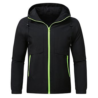 Men's Waterproof Windproof Lightweight Hiking Hooded Soft Shell Jacket