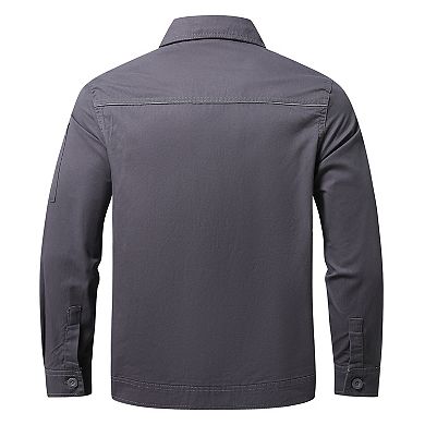 Men's Multi-Pocket Cotton Work Shirt & Pants 2 pc Outdoor Workwear Set