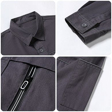 Men's Multi-Pocket Cotton Work Shirt & Pants 2 pc Outdoor Workwear Set