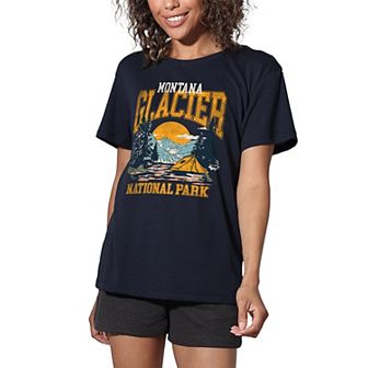 Juniors' Glacier National Park Vintage Graphic Tee