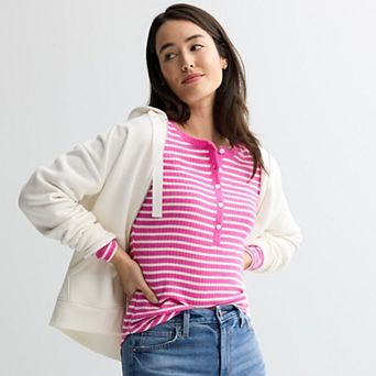 Women's Sonoma Goods For Life® Long Sleeve Henley Top