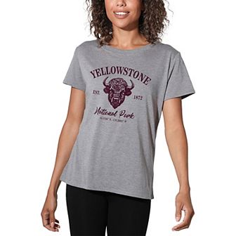Juniors' Yellowstone Bison Icon Graphic Tee
