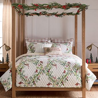 Levtex Home Tinsel Tidings Quilted Holiday Quilt or Standard Sham