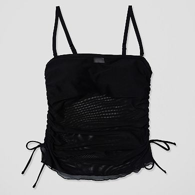 Women's Freshwater Adjustable Sides Mesh Bandeau Tankini Swim Top