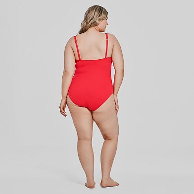 Plus Size Freshwater Amalfi Red Ring-Front One-Piece Swimsuit