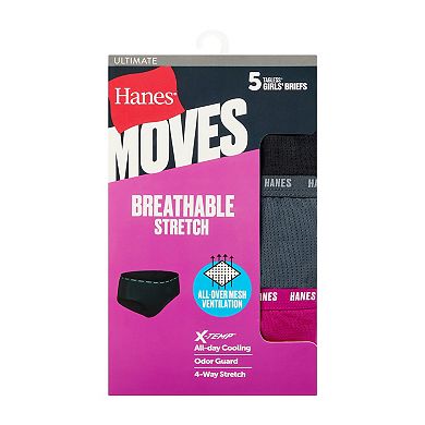Girls 6-14 Hanes® 5-pk. Breathable Stretch Brief Underwear