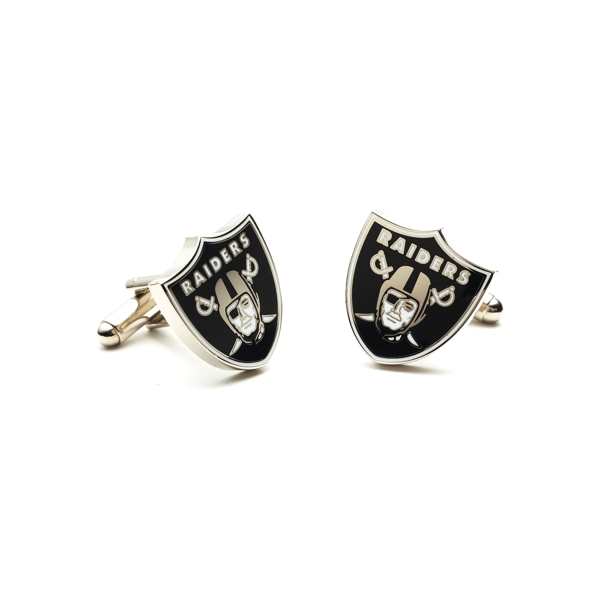 Oakland Raiders Cuff Links, Black Silver