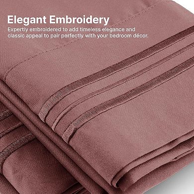 4 Piece Deep Pocket Microfiber (Muted, Vibrant, Heathered) Sheet Set