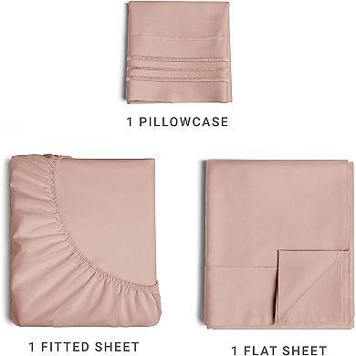 4 Piece Deep Pocket Microfiber (Muted, Vibrant, Heathered) Sheet Set