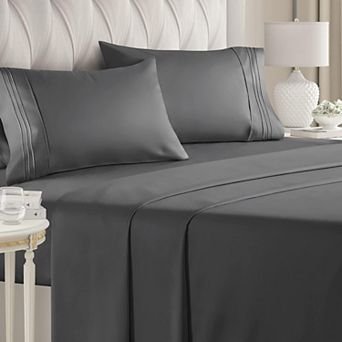 4 pc Deep Pocket Microfiber (Muted, Vibrant, Heathered) Sheet Set