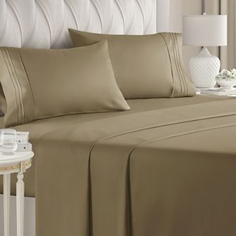4 pc Deep Pocket Microfiber (Muted, Vibrant, Heathered) Sheet Set