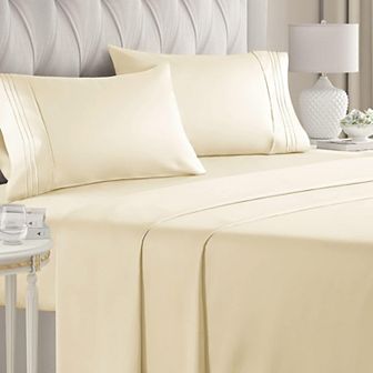 4 pc Deep Pocket Microfiber (Muted, Vibrant, Heathered) Sheet Set