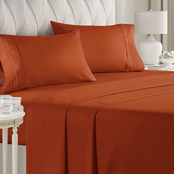 4 pc Deep Pocket Microfiber (Muted, Vibrant, Heathered) Sheet Set