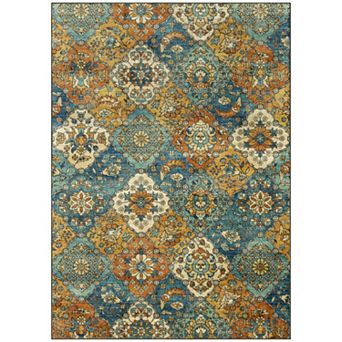Maples Esther Floral Design Non-Slip Throw or Area Rug