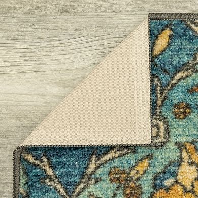Maples Esther Floral Design Non-Slip Throw or Area Rug