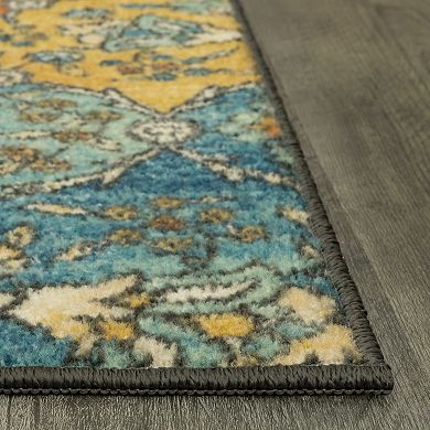 Maples Esther Floral Design Non-Slip Throw or Area Rug