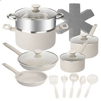 Granitestone Desert Collection 20 pc Nonstick Cookware Set with Utensils
