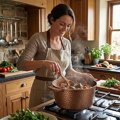 Gotham Steel Hammered Ceramic Coating 5 Quart Nonstick Dutch Oven