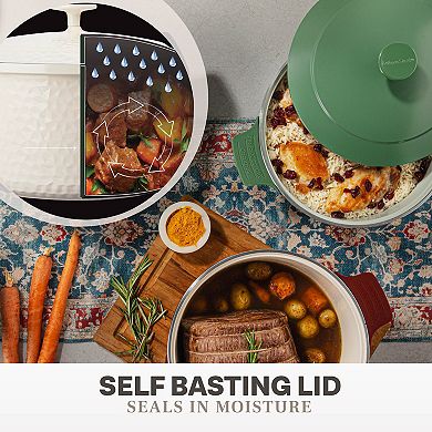 Gotham Steel Hammered Ceramic Coating 5 Quart Nonstick Dutch Oven