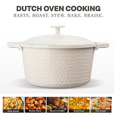 Gotham Steel Hammered Ceramic Coating 5 Quart Nonstick Dutch Oven