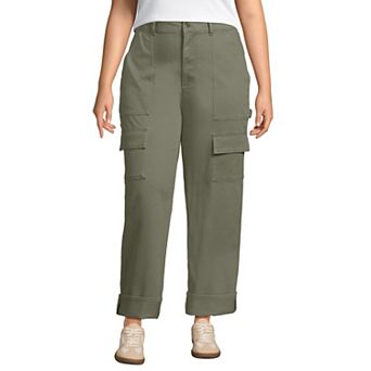 Plus Size Lands' End Fleece Lined Pocket Straight Leg Pants