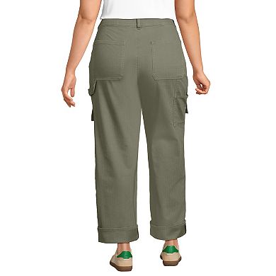 Plus Size Lands' End Fleece Lined Pocket Straight Leg Pants