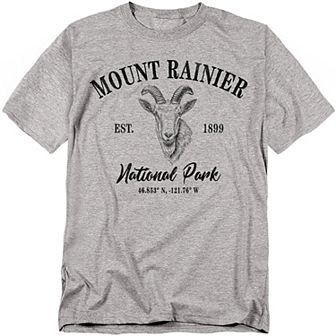 Big & Tall Mount Rainier Mountain Goat Icon Graphic Tee