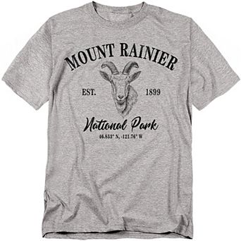 Big & Tall Mount Rainier Mountain Goat Icon Graphic Tee