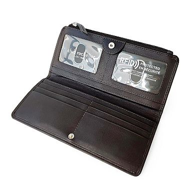 Ladies Slim Clutch Wallet With Top Zipper