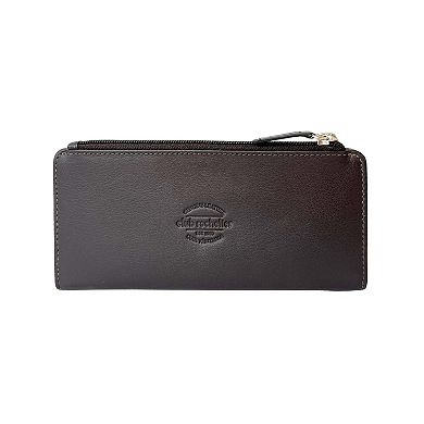 Ladies Slim Clutch Wallet With Top Zipper