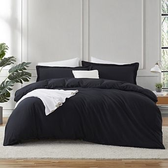 Hearth & Harbor Duvet Cover With Fitted Sheet Soft Double Brushed Bedding Set