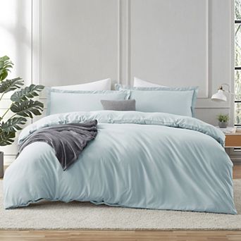 Hearth & Harbor Duvet Cover With Fitted Sheet Soft Double Brushed Bedding Set