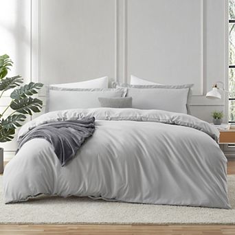 Hearth & Harbor Duvet Cover With Fitted Sheet Soft Double Brushed Bedding Set