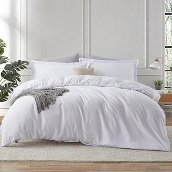 Hearth & Harbor Duvet Cover With Fitted Sheet Soft Double Brushed Bedding Set