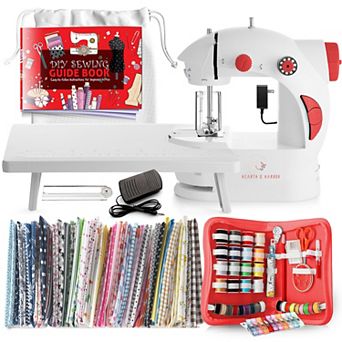 Hearth & Harbor 122 pc Portable Sewing Machine for beginners & Adults
