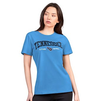 Women's G-III 4Her by Carl Banks Light Blue Tennessee Titans Super-Slim Lightweight Winning Crew T-Shirt