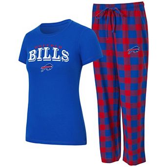 Women's Concepts Sport Buffalo Bills Avondale T-Shirt & Pants Flannel PJ Set